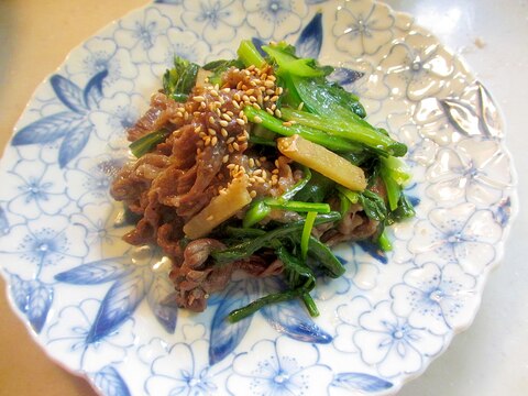 簡単にできる！肉の壬生菜炒め